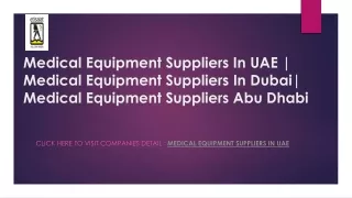 Medical Equipment Suppliers In UAE | Medical Equipment Suppliers In Dubai