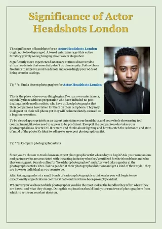 the significance of headshots for an actor