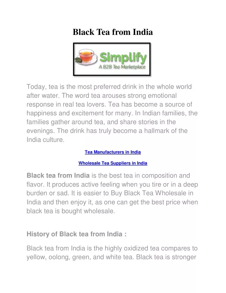 black tea from india