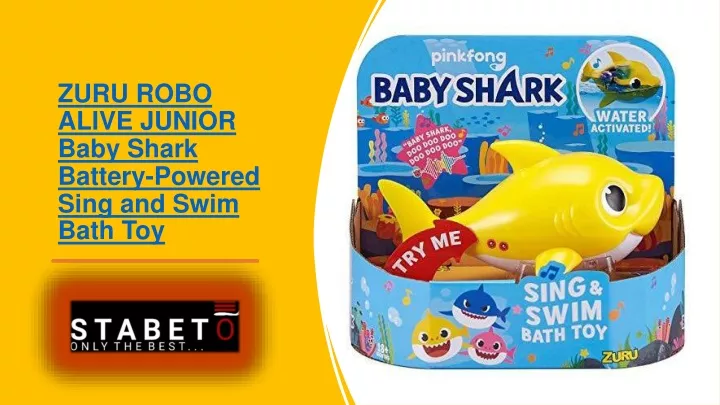 zuru robo alive junior baby shark battery powered sing and swim bath toy