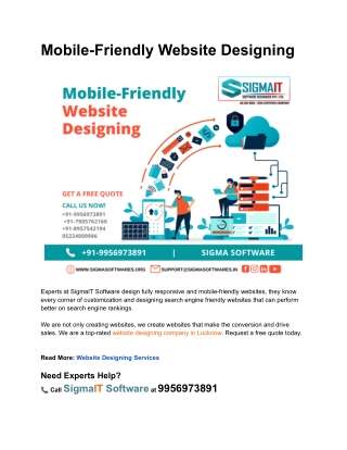 Mobile-Friendly Website Designing Solutions