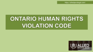Ontario Human Rights Violation Code