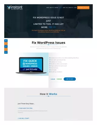 Instant WordPress Help fix wordpress issues,Speed Up Wordpress Site