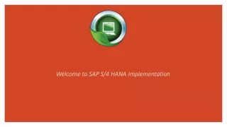 welcome to sap s 4 hana implementation