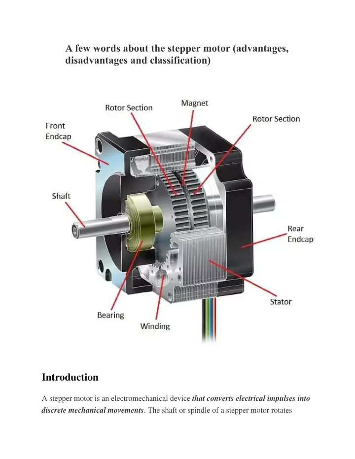 a few words about the stepper motor advantages