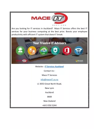 are you looking for it services in auckland mace