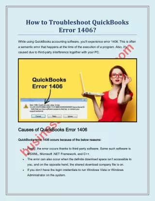 how to troubleshoot quickbooks error 1406