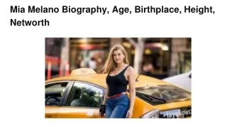 Mia Melano Biography, Age,