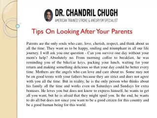 Tips On Looking After Your Parents