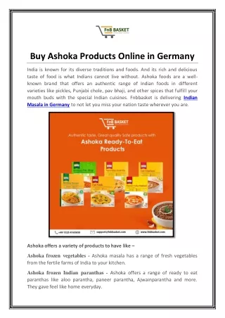 Buy Ashoka products online in Germany