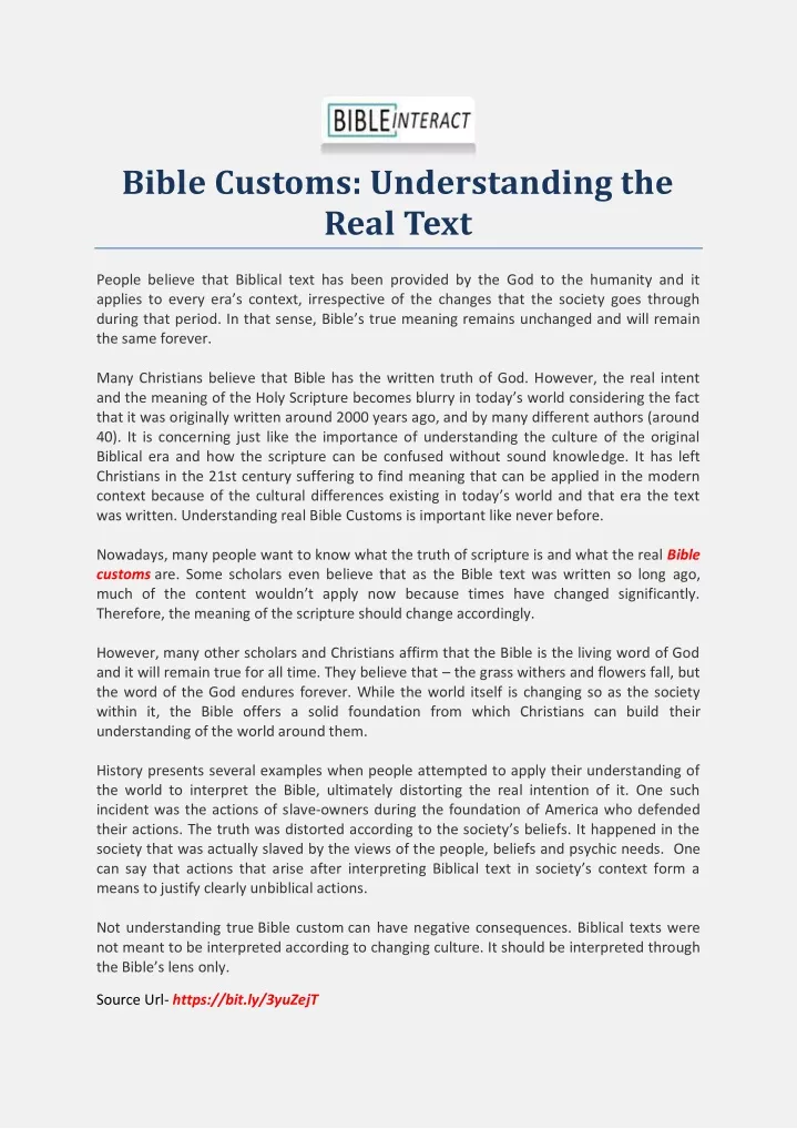 bible customs understanding the real text