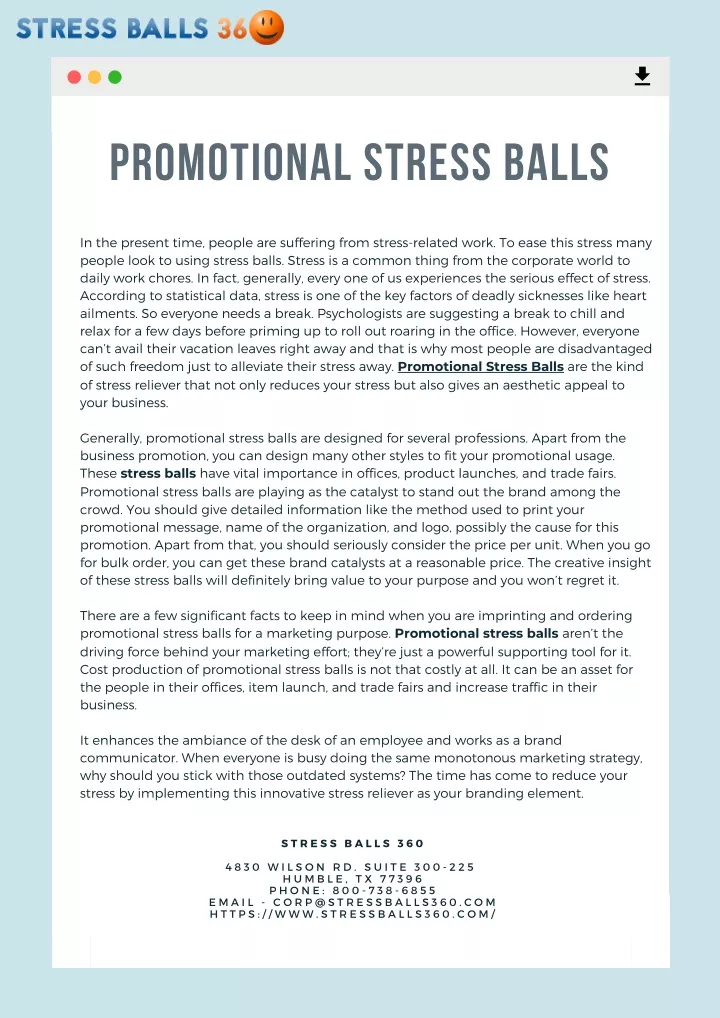 promotional stress balls