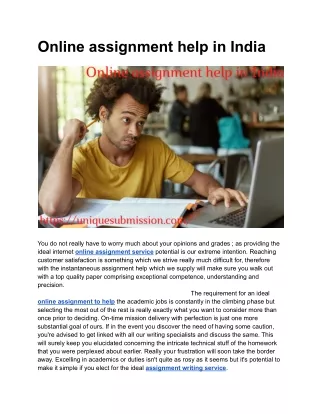 Online assignment help in India
