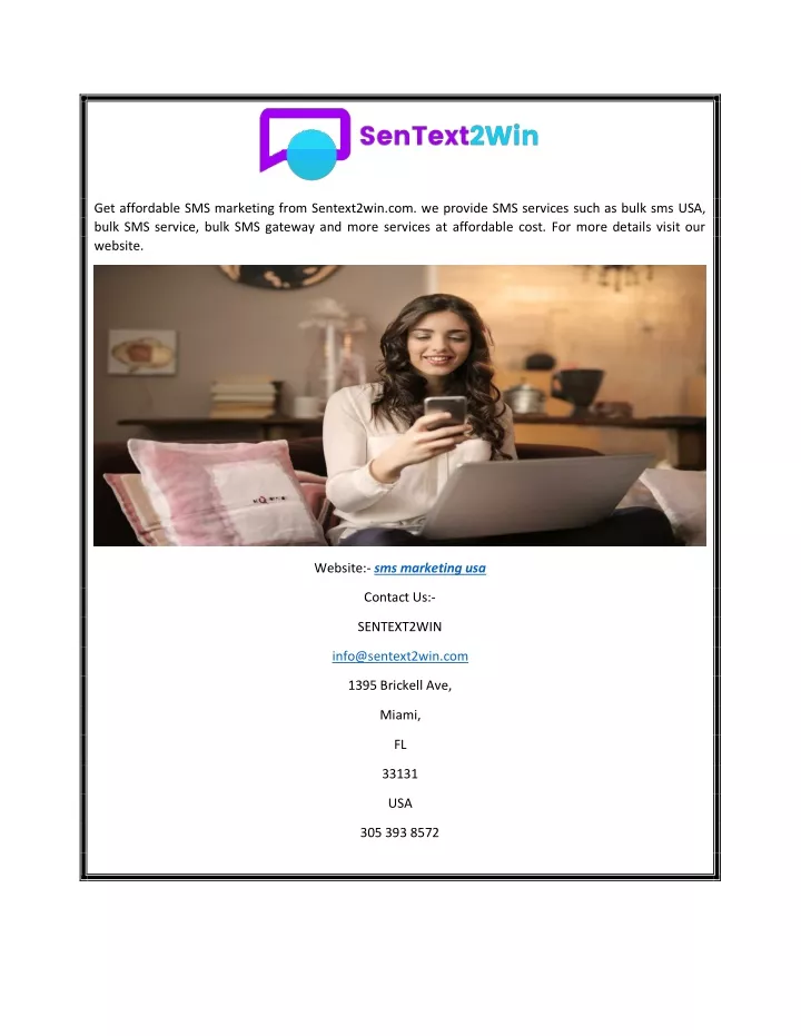 get affordable sms marketing from sentext2win