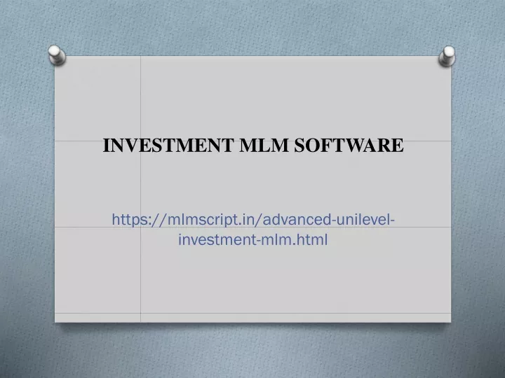 investment mlm software
