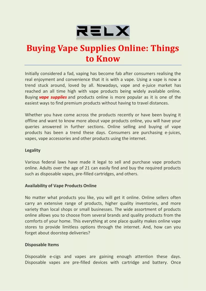 buying vape supplies online things to know