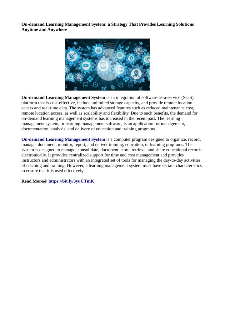 on demand learning management system a strategy