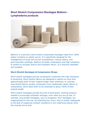 short stretch compression bandages biaform