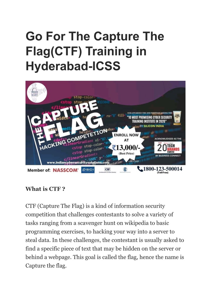 go for the capture the flag ctf training