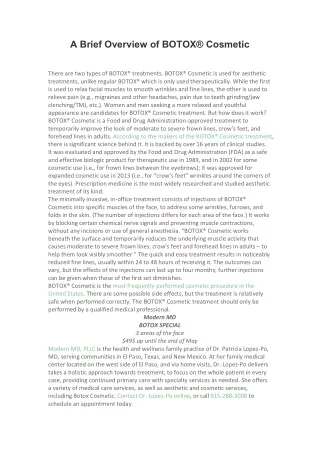 a brief overview of botox cosmetic
