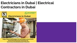 Electricians in Dubai | Electrical Contractors in Dubai