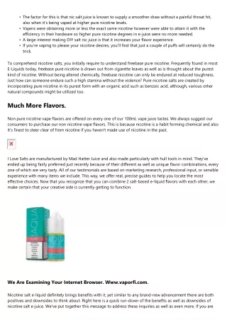Salt Nic Vs Freebase What Is Finest For You?