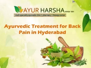 Ayurvedic Treatment for Back Pain in Hyderabad