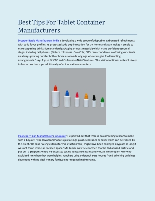 Best Tips For Tablet Container Manufacturers-converted