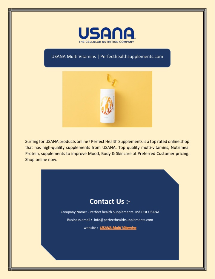 usana multi vitamins perfecthealthsupplements com