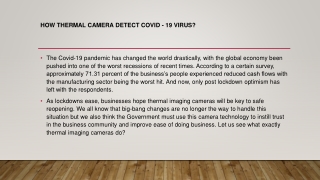 how thermal camera detect covid 19 virus
