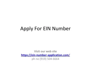 Apply For EIN Number