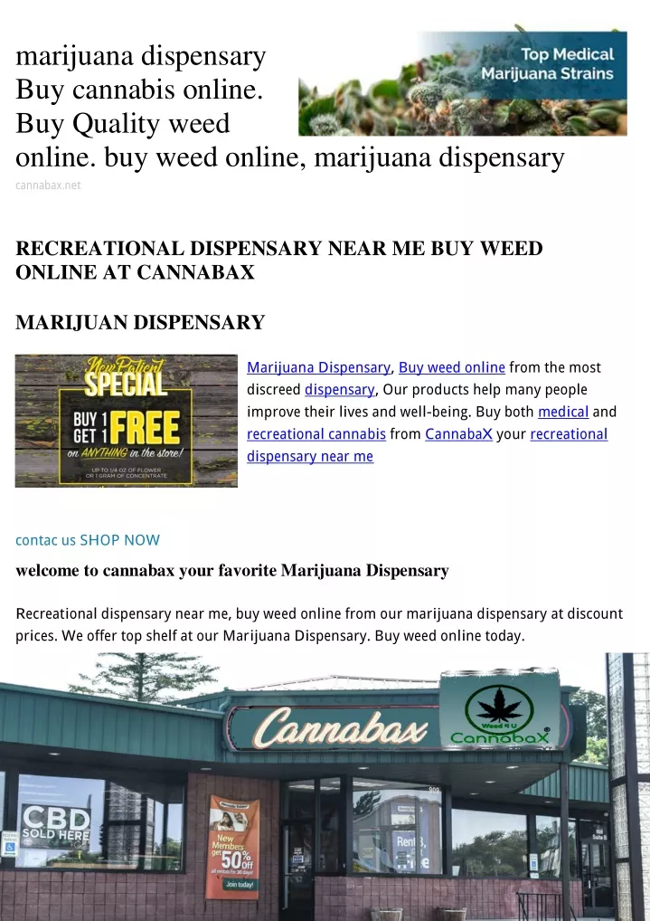 marijuana dispensary buy cannabis online