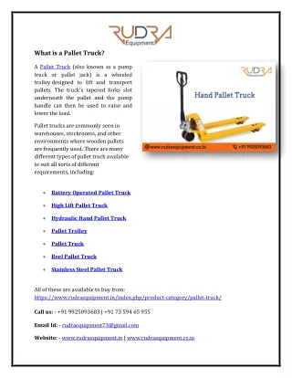 What is a Pallet Truck