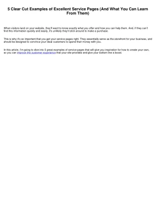 5 Clear Cut Examples of Excellent Service Pages (And What You Can Learn From Them)
