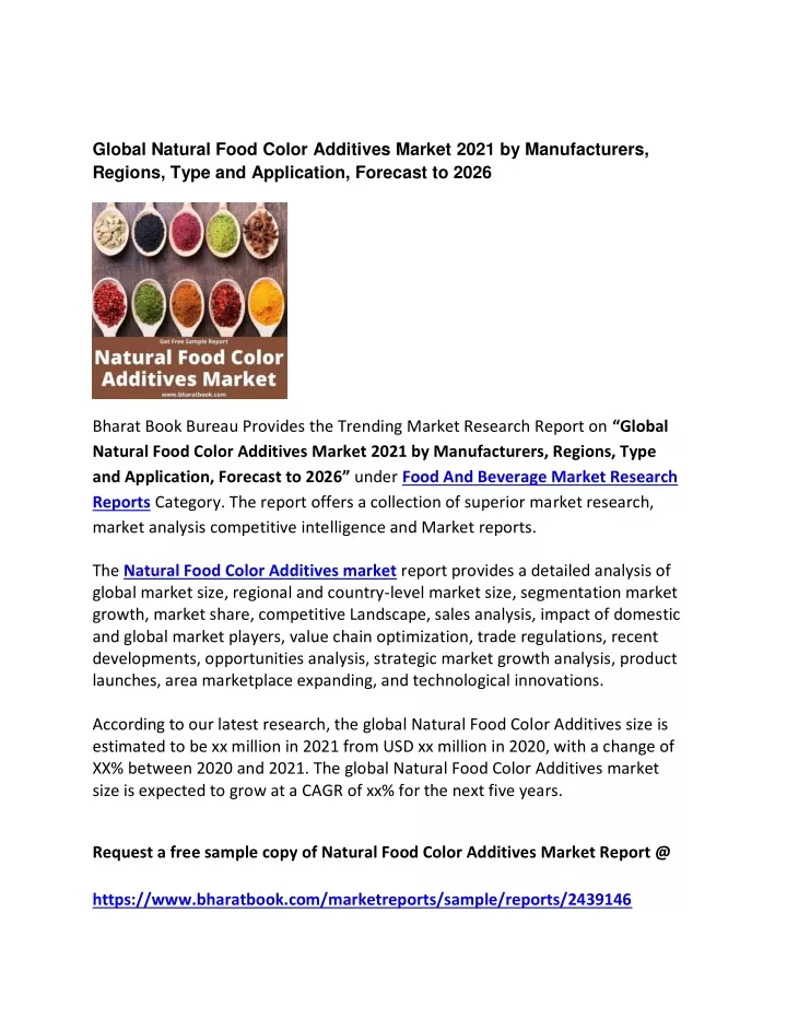 global natural food color additives market 2021