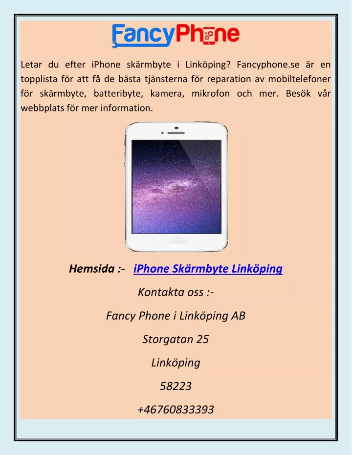 letar du efter iphone sk rmbyte i link ping