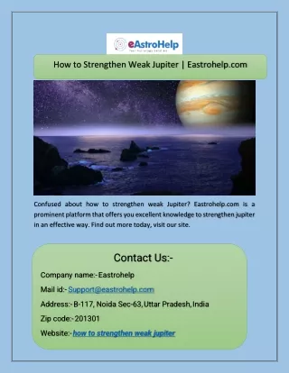 how to strengthen weak jupiter eastrohelp com