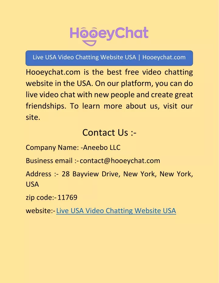 live usa video chatting website usa hooeychat com