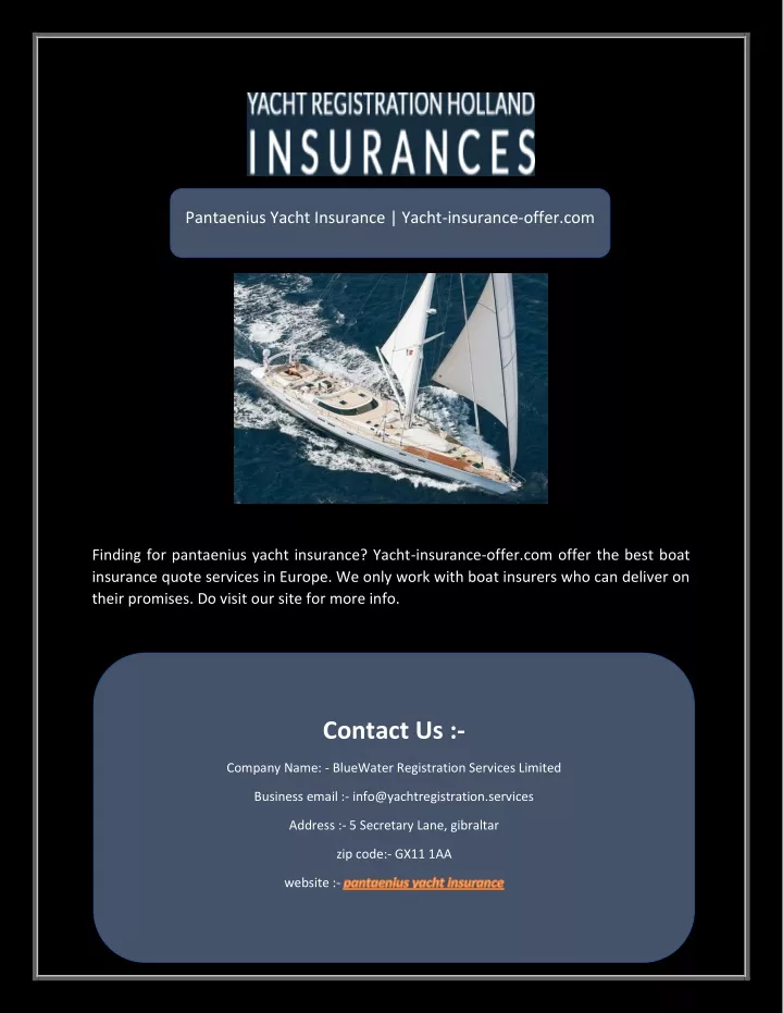 pantaenius yacht insurance yacht insurance offer