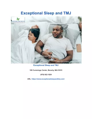 Exceptional Sleep and TMJ