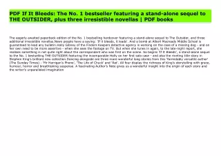 PDF If It Bleeds: The No. 1 bestseller featuring a stand-alone sequel to THE OUT