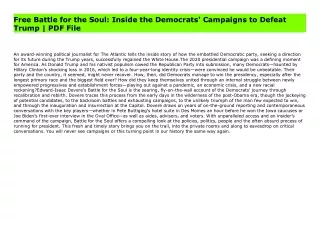 Free Battle for the Soul: Inside the Democrats' Campaigns to Defeat Trump | PDF File