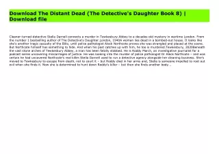 Download The Distant Dead (The Detective's Daughter Book 8) | Download file