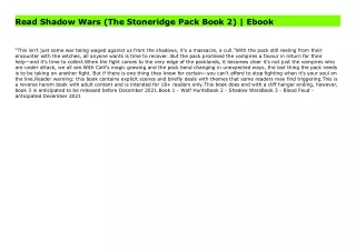 Read Shadow Wars (The Stoneridge Pack Book 2) | Ebook