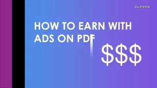 how to earn with ads on PDF