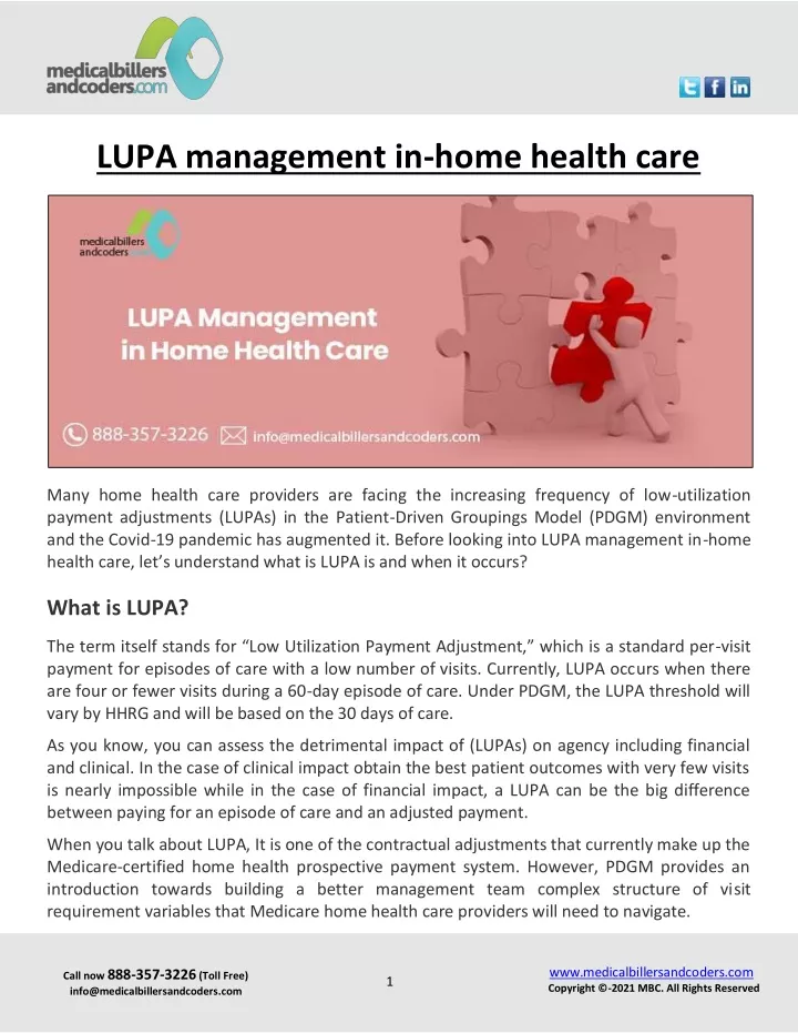 lupa management in home health care