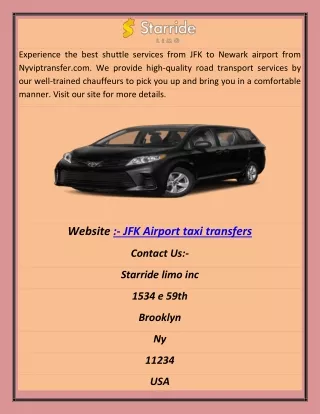 JFK Airport taxi transfers abhi