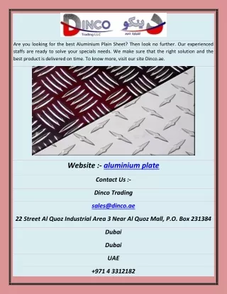 are you looking for the best aluminium plain