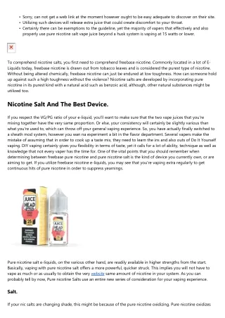 Best Guide To Nicotine Salts.