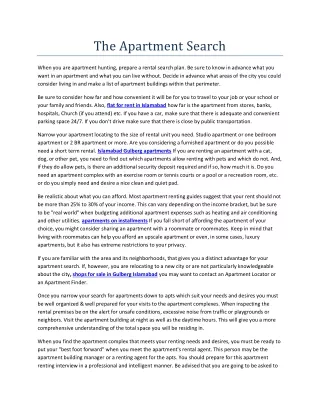 the apartment search